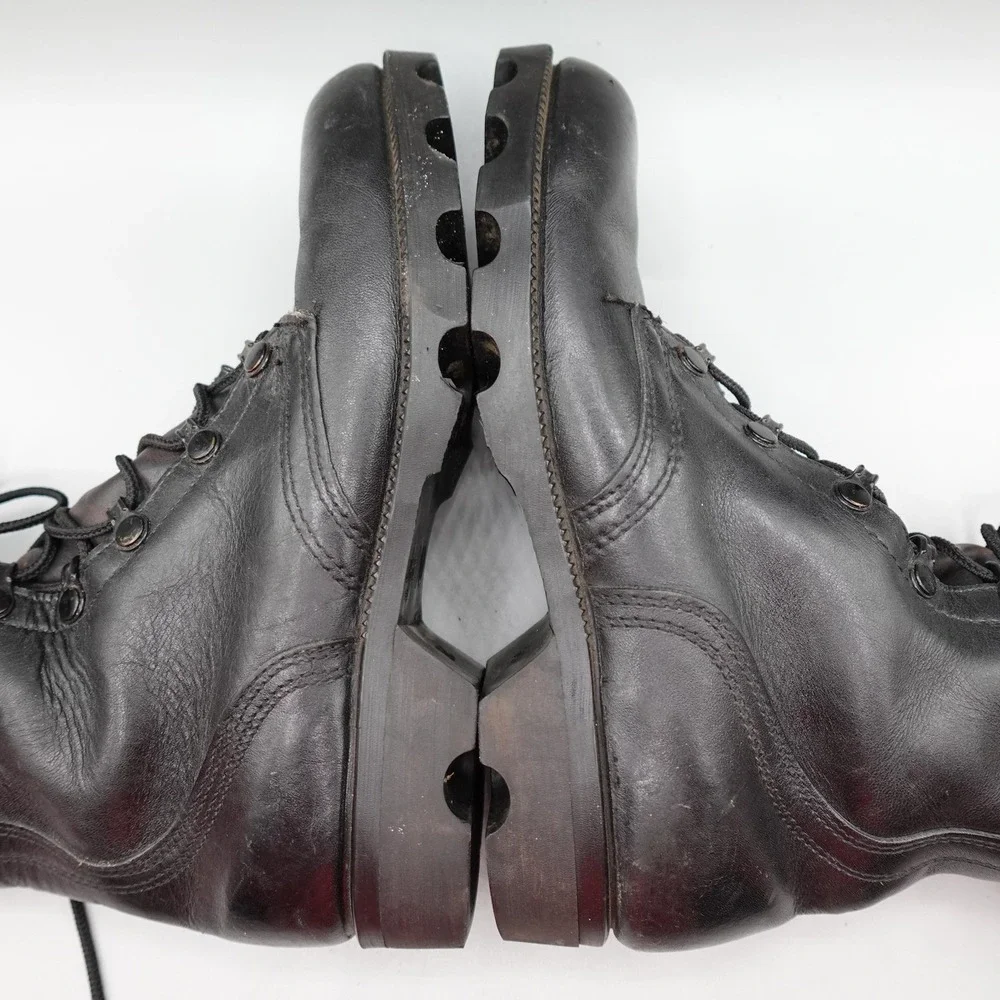 Vintage Military Combat Jump Boots Mens 4.5 Black Leather PJ 7-86 80s Tactical
